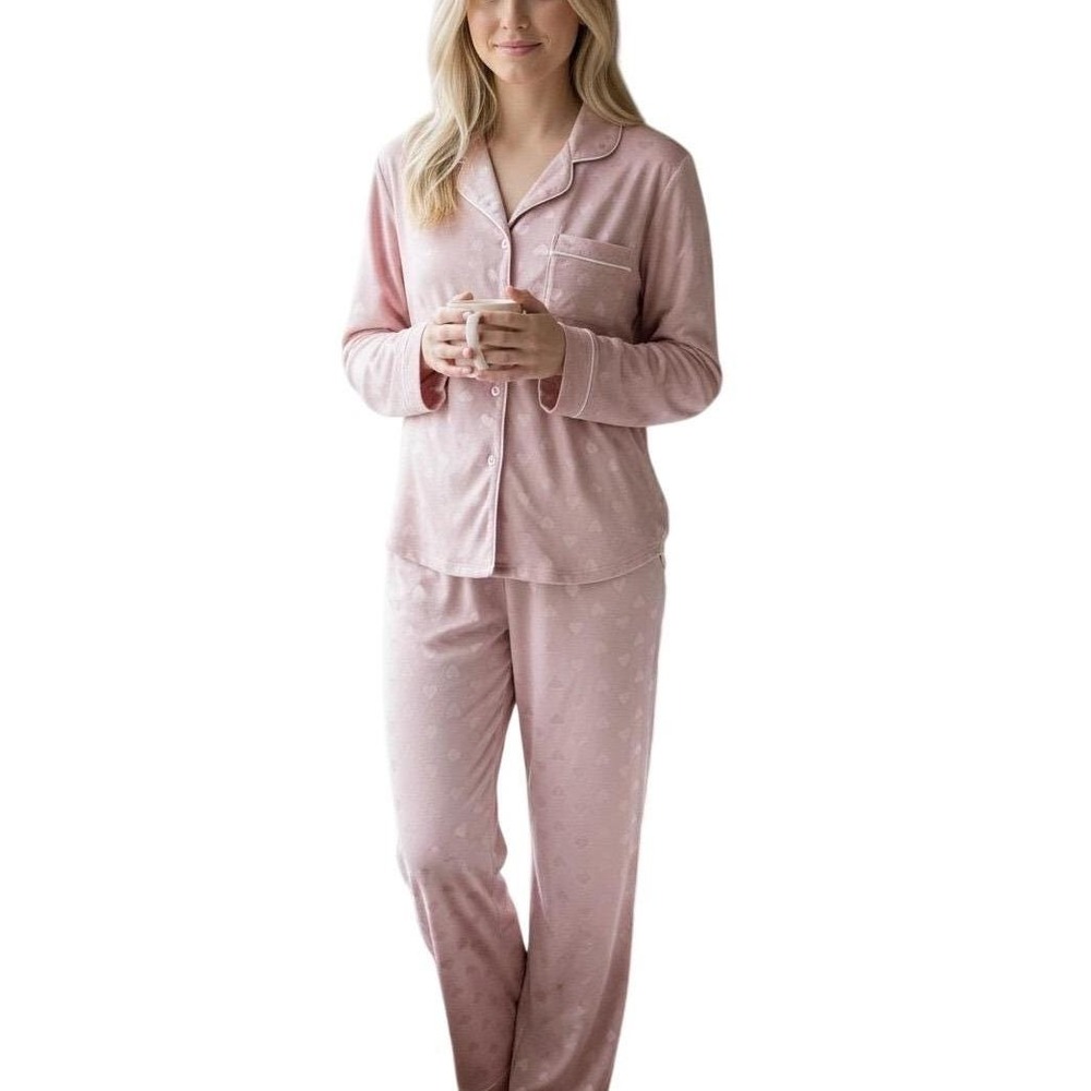 Flora Nikrooz‎ NWT Pink Heart Pajama Set Size Large